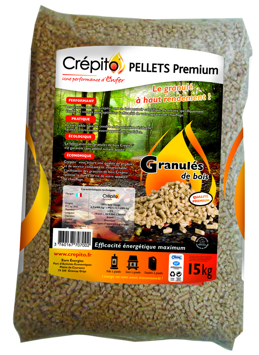 Sacs De Pellets Premium Crepito Bois De Chauffage Et Fioul